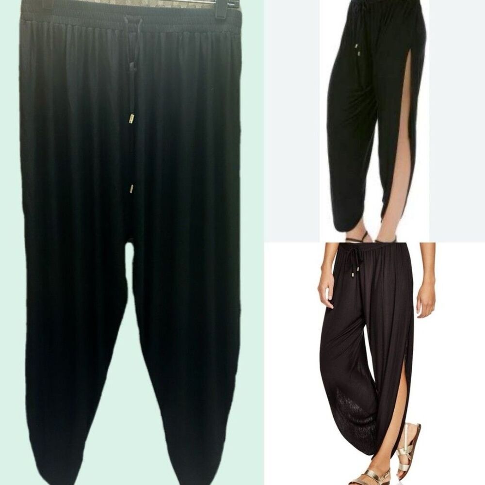 Laundry By Shelli Segal Black Joggers with Side Slits